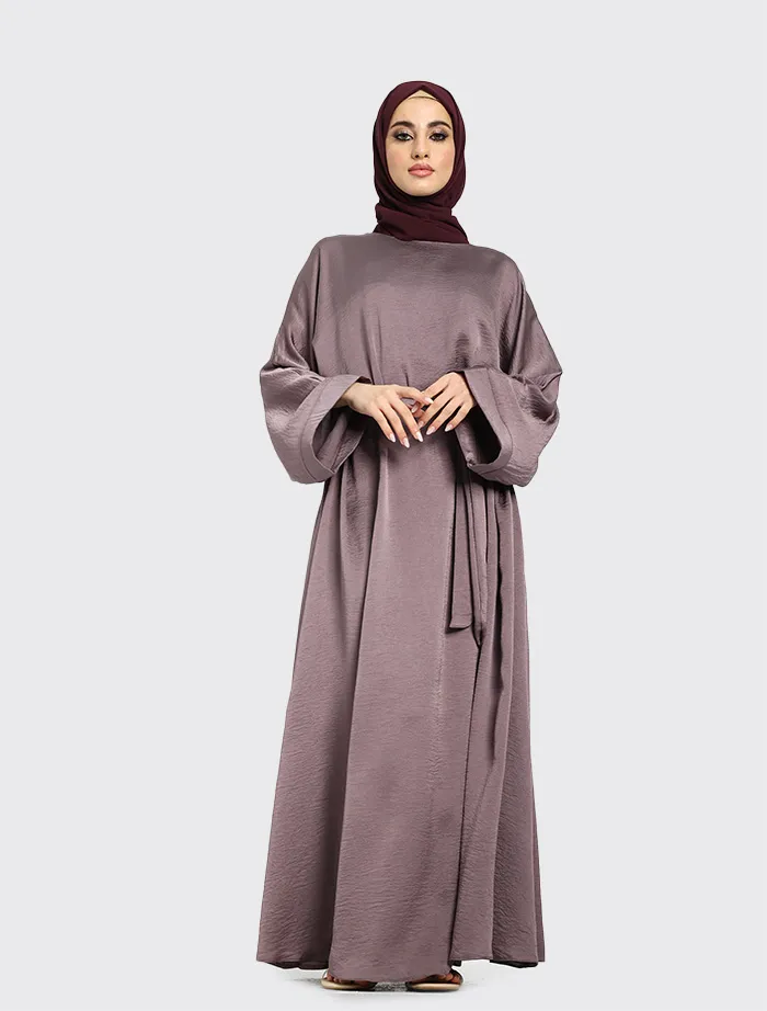 Mauve Silky Abaya